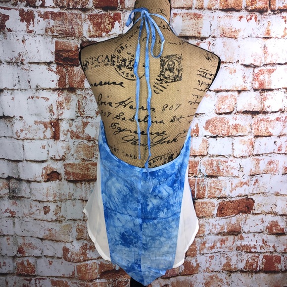 Blue Tie Dye Halter Top - Picture 10 of 11